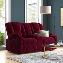 Red deals loveseat recliner